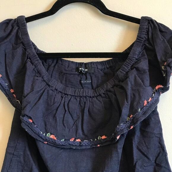 Miss Me L blouse flower ruffle summer vibe bohemian - Picture 2 of 8